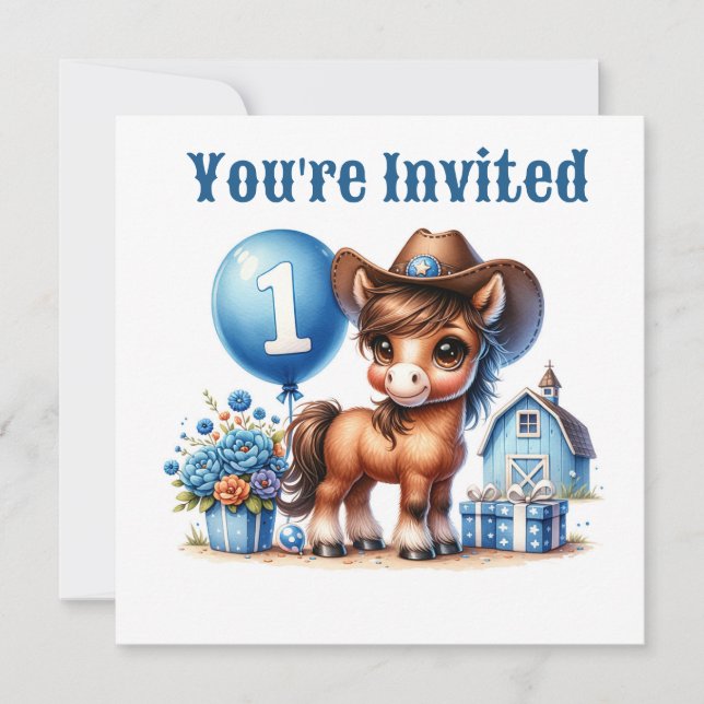 Convite Primeiro Aniversário do Pôneo Ocidental (Frente)