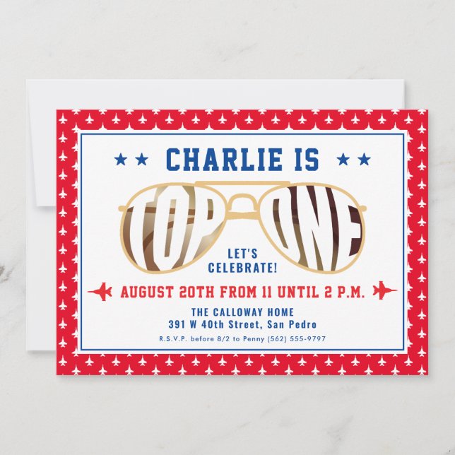 Convite Primeiro Aniversário do Primeiro Piloto de Combate (Frente)