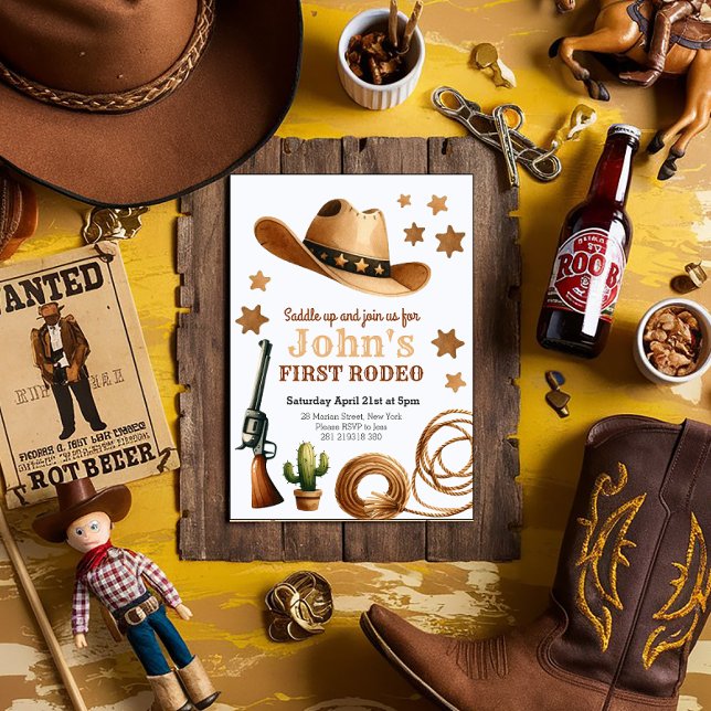 Convite Primeiro aniversario do Primeiro Rodeio Cowboy (Criador carregado)