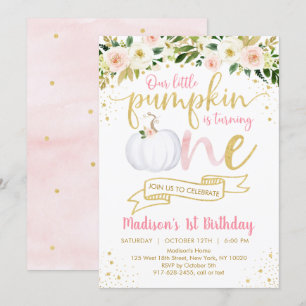 Convite Primeiro Aniversário do Pumpkin Rosa