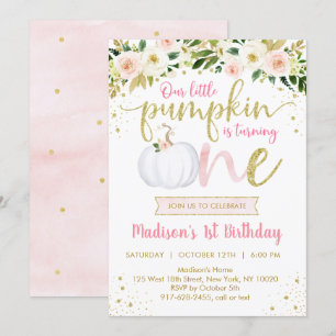 Convite Primeiro Aniversário do Pumpkin Rosa