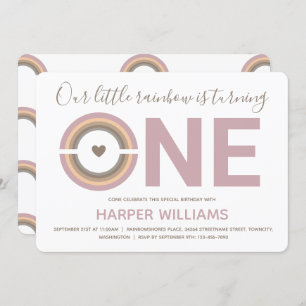 Convite Primeiro aniversario do Rainbow Baby