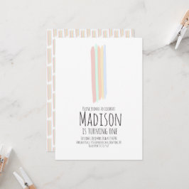 Convite Primeiro Aniversário do Rainbow Minimalista