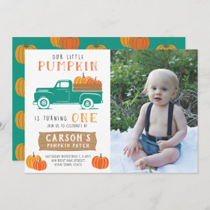 Convite Primeiro Aniversário do Rapaz da Pumpkin Vintage