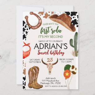 Convite Primeiro aniversário do Rodeo Western Cowboy