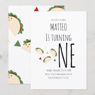 Convite Primeiro Aniversário do Taco Moderno Grande Convi