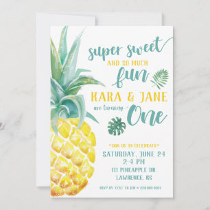 Convite Primeiro Aniversário do TWIN Super Sweet
