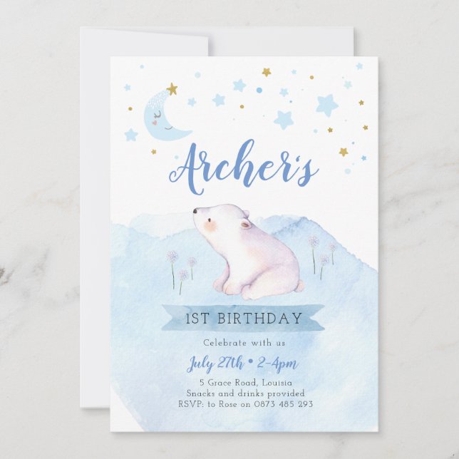 Convite Primeiro aniversário do Twinkle Twinkle (Frente)