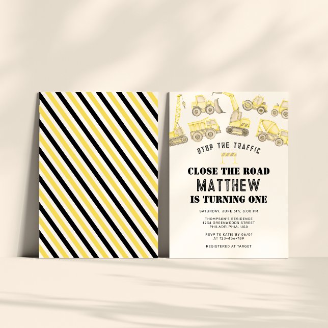 Convite Primeiro Aniversário do Veículo de Construção em C (Criador carregado)