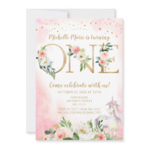 Primeiro Aniversário do Vintage Pink Dourado