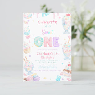 Convite Primeiro Aniversário Doce Um Festa Pastel