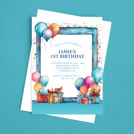 Convite Primeiro aniversario dos Balões de Aquarela
