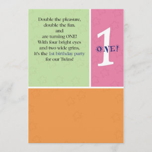 Convite Primeiro aniversário dos gêmeos
