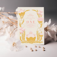 Primeiro aniversario Dourado Cor-de-Rosa Retroativ