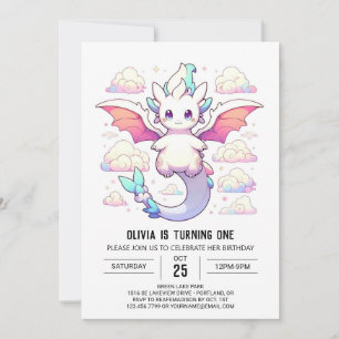 Convite Primeiro aniversario Dragão Encantado