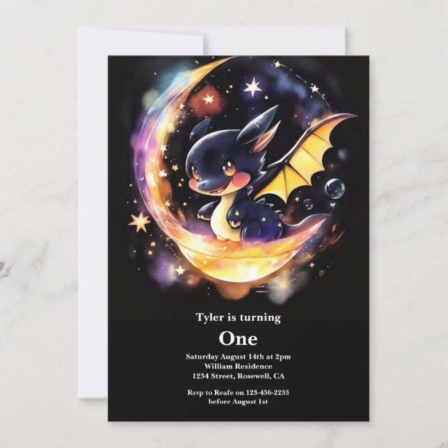 Convite Primeiro aniversario Dragon (Frente)