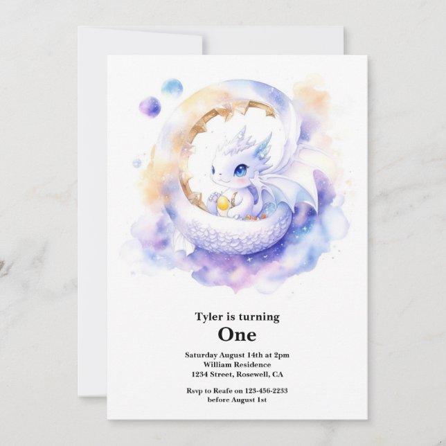 Convite Primeiro aniversario Dragon (Frente)