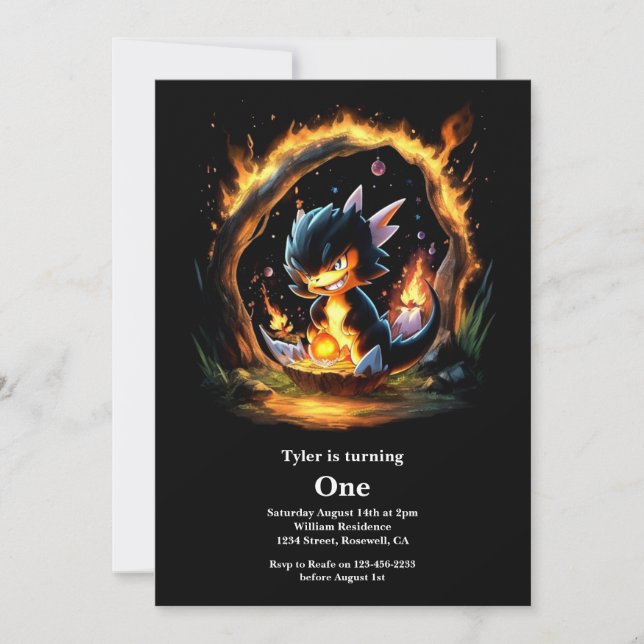 Convite Primeiro aniversario Dragon (Frente)