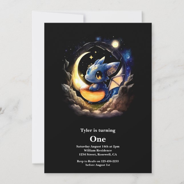 Convite Primeiro aniversario Dragon (Frente)