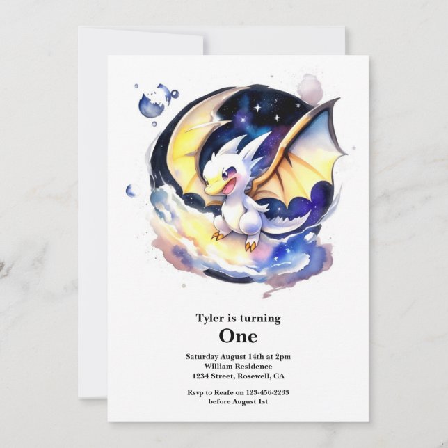 Convite Primeiro aniversario Dragon (Frente)