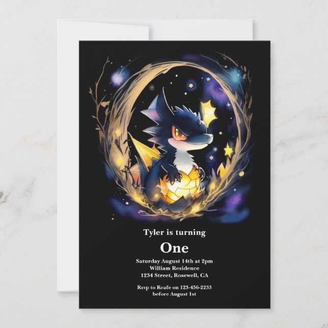Convite Primeiro aniversario Dragon (Frente)