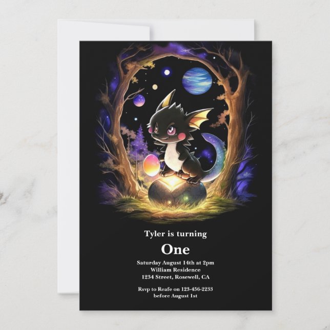 Convite Primeiro aniversario Dragon (Frente)