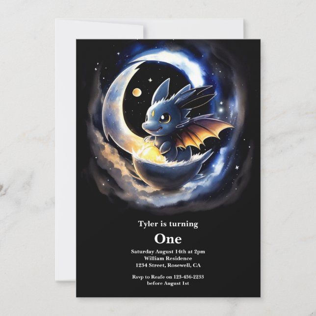 Convite Primeiro aniversario Dragon (Frente)