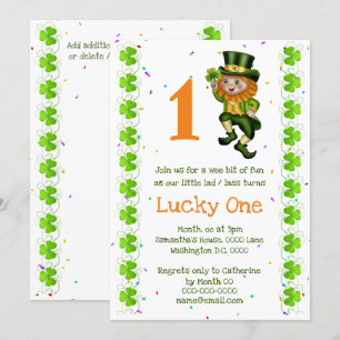Convite Primeiro aniversário duelo de um trevo irlandês