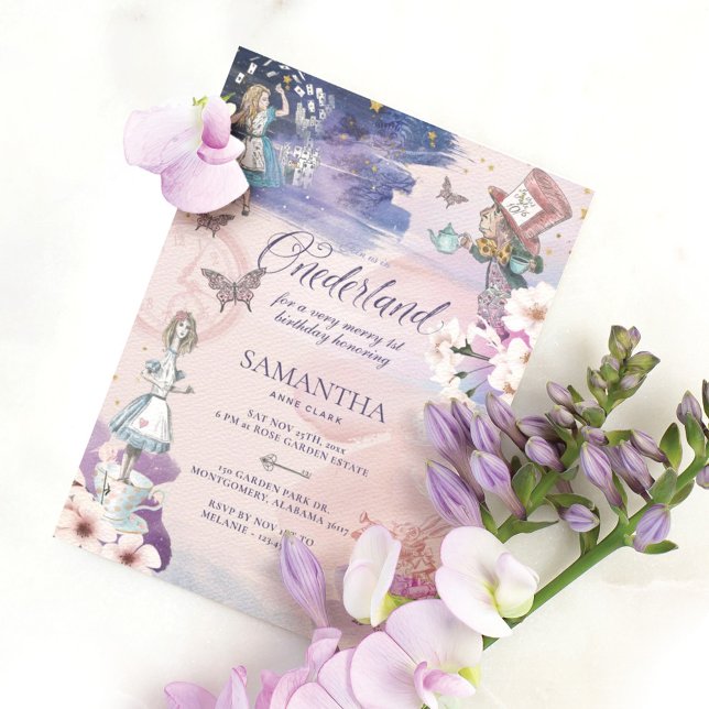 Convite primeiro aniversario em Onederland Magical Wonderl (Criador carregado)