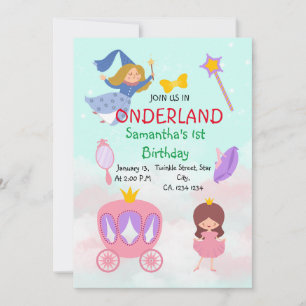 Convite primeiro aniversario em Onederland Magical Wonderl