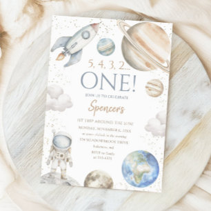 Convite Primeiro aniversario espacial externo Primeira via