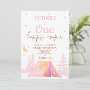 Convite Primeiro aniversario Feliz de Campanha para Menina