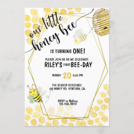 CONVITE PRIMEIRO ANIVERSÁRIO, FESTA DE ABELHAS, ABELHA TEI