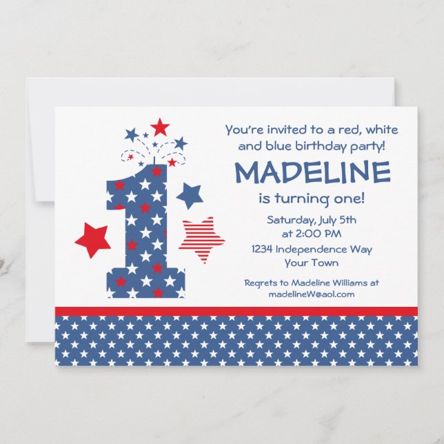 Convite primeiro aniversario Firecracker (Frente)