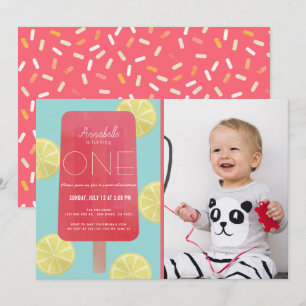 Convite primeiro aniversario Fotográfico de Menina de Lim