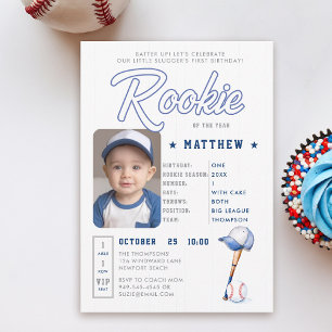 Convite Primeiro aniversario Fotográfico do Baseball Rooki