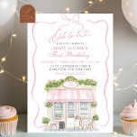 Convite Primeiro aniversario francês de café parisiense Ar<br><div class="desc">Primeiro aniversario de café parisiense coquette,  Arco cor-de-rosa,  café parisiense,  aniversário francês,  convite La La La primeiro aniversario</div>