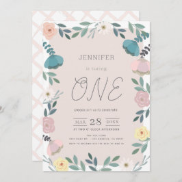 Convite Primeiro aniversario GIrl cor-de-rosa para escamas