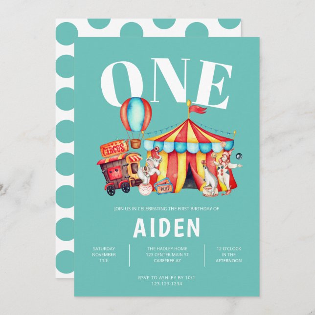 Convite Primeiro aniversario Grande Aqua Superior do Circo (Frente/Verso)