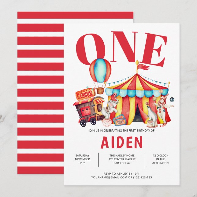 Convite Primeiro aniversario Grande do Circo (Frente/Verso)