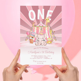 Convite Primeiro aniversario Grande do Circo Rosa