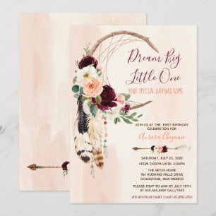 Convite Primeiro aniversário grande ideal do pêssego & d