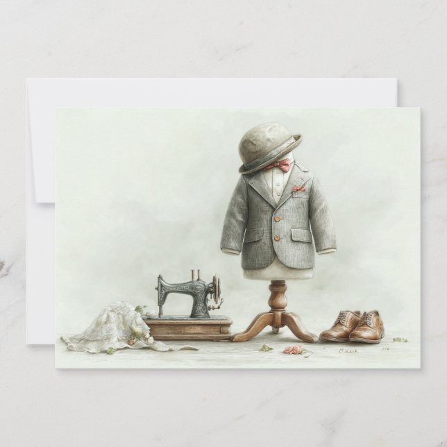 Convite primeiro aniversario Haute Couture Baby Boy e Atel (Frente)