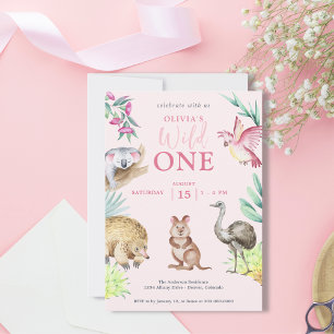 Convite Primeiro aniversario I de uma criança de um animal