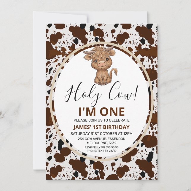 Convite Primeiro aniversario Impressão (Frente)