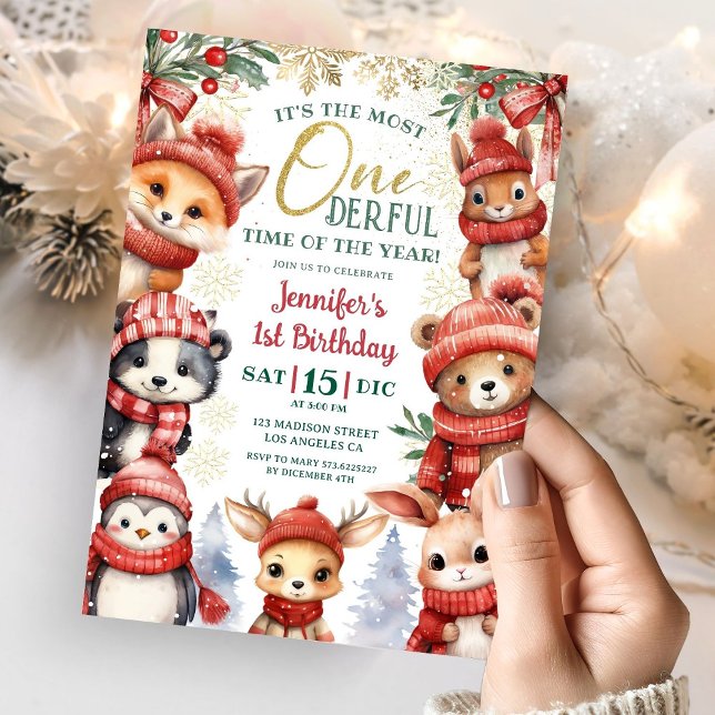 Convite Primeiro aniversario Inverno De Onederland Cute De (Criador carregado)