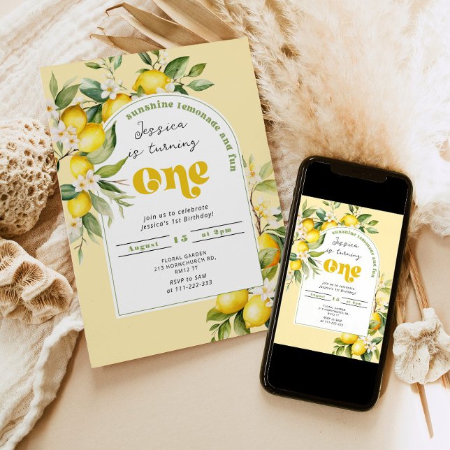 Convite Primeiro aniversario limão do Mediterrâneo (Criador carregado)