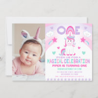 Primeiro aniversario Magical Unicorn Girls Pink Ra
