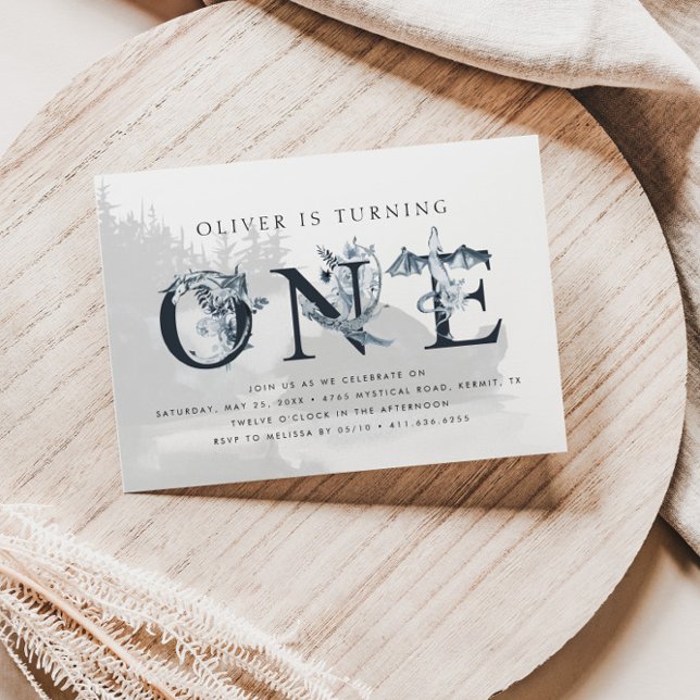 Convite Primeiro aniversario Maiestoso Dragão (Criador carregado)