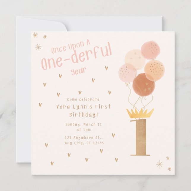 Convite Primeiro Aniversário Maravilhoso (Frente)